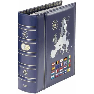 Leuchtturm Leuchtturm, Fotoalbum, Münzalbum VISTA, Band 1 für 12 Euro Kursmünzensätze, inkl. Schutzkassette, blau