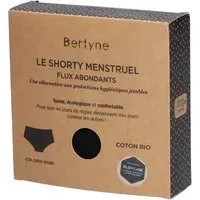 BERTYNE Le Shorty Menstruel - Coton bio Flux abondant Taille 3XL Noir Culotte Menstruelle 1 pc(s)