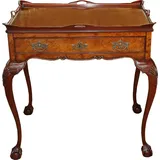Casa Padrino Barock Luxux Konsole Teetisch Mahagoni Braun 80 x 60 x H. 78 cm - Antik Stil Möbel - Barock Esstisch - Limited Edition