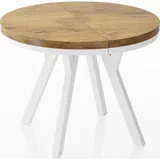 WFL GROUP Esstisch, Eiche, Rund, 100x76x100 cm, Esszimmer, Tische, Esstische