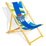 Desperados Bier Liegestuhl Strandliege Partyliege Blau Buchenholz