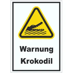 Aufkleber Warnung Krokodil A4 (210x297mm)