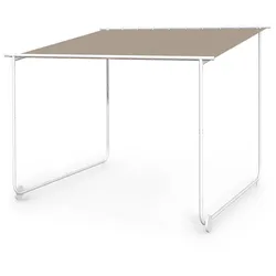 Nantes Pavillon Gazebo Sonnendach 3x3m Polyester Stahlrahmen UV50+ Bodenrollen Taupe