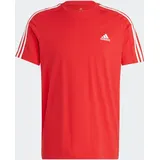 Herren Essentials 3-Stripes Tee Better Scarlet/White M