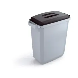 Durable Durabin 60 l grau mit schwarzem Deckel