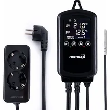 Nemaxx NEMAXX® NTP16 Steckdosenthermostat 230V (3000W/16A) mit NTC-Fühler 2m, Heiz-/Kühlmodus, Wochenprogramm, 2 Steckdosen