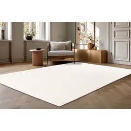 Kayoom Teppich KAYOOM "Earthquake 225", weiß, B:160cm H:14mm L:220cm, Polyester, Teppiche, Teppich, auch als Läufer, dichter uni Kurzflor, Wohnzimmer