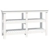 VidaXL Werkbank Weiß 142,5x50x80 cm Massivholz Kiefer