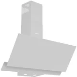 Wiggo A942G Dunstabzugshaube 90cm kopffrei I Abluft Umluft Dunstabzug 626m3/h - Touch-Display 4 Stufen I Energieeffizienzklasse A Schräghaube inkl. 2x Kohlefilter I Abzugshaube Glasfront weiß