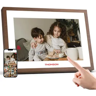 THOMSON Digitaler Bilderrahmen 10.1 Zoll, Interner Akku, WLAN Digitale Bilderrahmen 1280x800 HD IPS Touchscreen, 32 GB Speicher, Automatische Drehung, Wetter, Bilder, Musik und Videos teilen