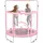 Vevor Kindertrampolin Trampolin Mini Freizeittrampolin 147 cm für Kleinkinder einstellbar mit Sicherheitsnetz & Basketballkorb, Geburtstagsgeschenk Weihnachtsspielzeug für Kinder ab 3 Jahren Rosa