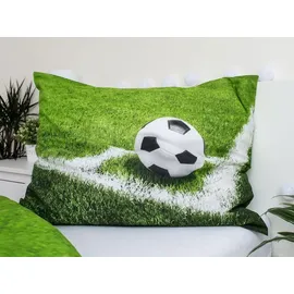 Jerry Fabrics Bettwäsche Fußball Grün 140 x 200 cm + 70 x 90 cm