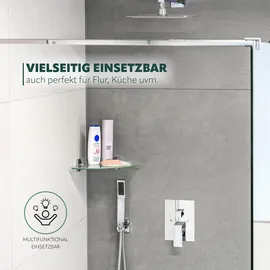 bremermann Glaseckablage Bad-Serie Lucente 35 x 6 x 25 cm Silber