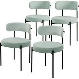 4er Set Esszimmerstühle Wohnzimmerstühle Küchenstühle Rückenlehne Stoff Grün