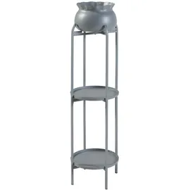 [en.casa] Blumenständer Altena 94,5 x 27 x 27 cm Grau