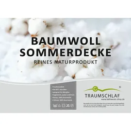 Traumschlaf Baumwolle Sommerdecke leicht, Füllung: 100% Baumwolle 160x240 cm - weiß