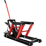 Motorradheber Hydraulisch 680 kg Belastbar, Motorradhebebühne, Mobile Motorrad Hebebühne mit 4 Rollen & Rutschfester Plattform, Montagebock ATV Motorradlift für Quads, Rasenmäher, Motorräder