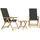 vidaXL 3-tlg. Bistro-Set Klappbar mit Dunkelgrauen Kissen Bambus