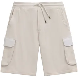 AUTHENTIC LE JOGGER "kurze Sweathose", Herren, Gr. L (52/54), N-Gr, beige (creme), Sweatware, Obermaterial: 60% Baumwolle, 40% Polyester, unifarben, regular fit ca. Mitte Knie, Hosen Sweatshorts, Cargotaschen mit Webdetails, Topseller
