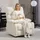 Homcom Relaxsessel Polyester 88 x 108 x 96 cm Beige mit Liegeposition/Wippfunktion