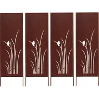 kapaga Sichtschutz Metall 160 x 50 cm Edelrost 4 St.