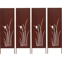 kapaga Sichtschutz Metall 160 x 50 cm Edelrost 4 St.