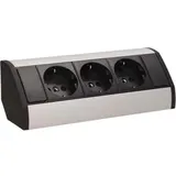 Orno Tischsteckdose 0,6 m Schwarz/Silber 3 St.