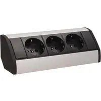 Orno Tischsteckdose 0,6 m Schwarz/Silber 3 St.