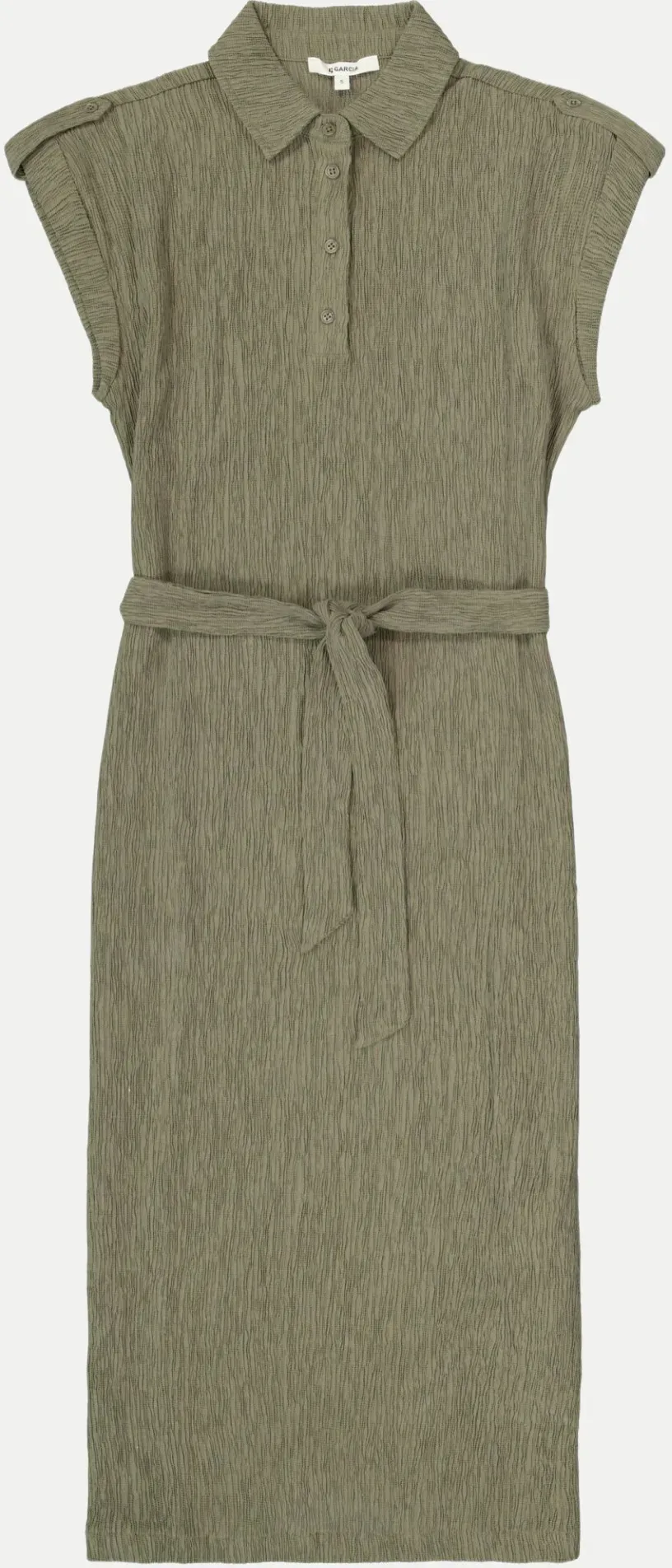 Midi-Kleid aus Crinkle-Stoff Grün M