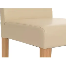 Mendler 4er-Set Esszimmerstuhl Littau Kunstleder creme