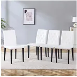 STILVORA Esszimmerstuhl 4er-Set Esstischstühle in Schwarz-Weiß mit schwarze Metallbeine modern