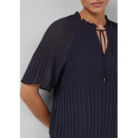 s.Oliver Festliche Chiffon-Bluse mit Plissee und Rüschen Blau 40