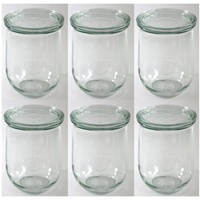 Weck Einmachglas 6 Stück Rundrandglas 1L Tulpenform Einweckglas mit