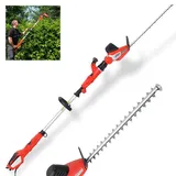 HECHT 675 Teleskop Heckenschere Elektro| 750W | 56 cm Schnittbreite | bis 4m Höhe | 28 mm Stärke
