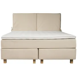 Home Affaire Boxspringbett »Nele« inkl. Topper im schlichtem Design beige