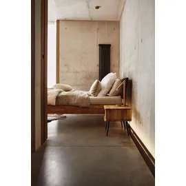 byoak Bett KULA 140 x 200 aus Massivholz, mit Polsterkopfteil, Naturgeölt - Naturbelassen