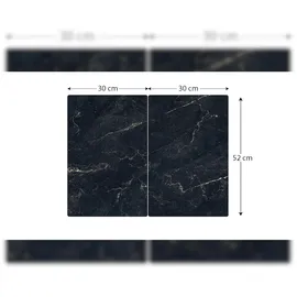 ALLboards Herdabdeckplatte Schneidebrett 2er Set 52x30 cm schwarz