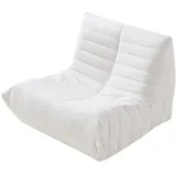 [en.casa] Bodensessel Kodsø Mikrofaser 75 x 75 x 100 cm Beige gepolstert