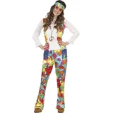 Fiestas Guirca Bunter Hippie Kinder Kostüm 10-12 Jahre - Retro Mädchen Jungen Flower Power 70er Jahre Kostüm - Hippie Kostüm Karneval, Fasching Kostüm Kinder Junge, Fasching Teenager Kostüm Jungen