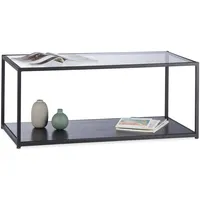 Relaxdays Couchtisch Glas schwarz 100,0 x 50,0 x 42,0 cm