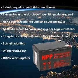 NPP Blei-Akku AGM NP12-12 12V 12Ah