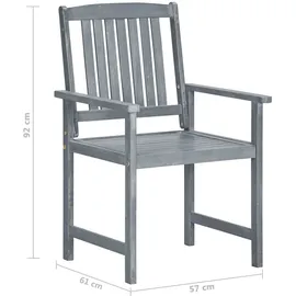 vidaXL Gartenstuhl mit Kissen 59,1 x 57 x 52,5 cm grau 8 St.