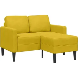 vidaXL 2-Sitzer-Sofa mit Chaiselongue L-Form Gelb 125 cm Samt