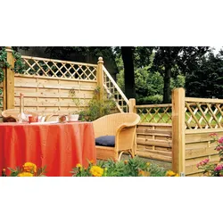 Sichtschutzzaun 90 x 150 auf 60 cm – Holzzaun aus druckimprägniertem Kiefer/Fichte – Lamellenzaun Optik – idealer Sichtschutz für Garten & Terrasse