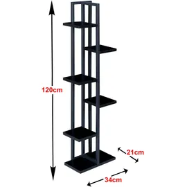 [en.casa] Pflanzenregal Schwarz