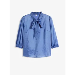 bonprix Schluppenbluse mit Glanz-Optik, blau, 38