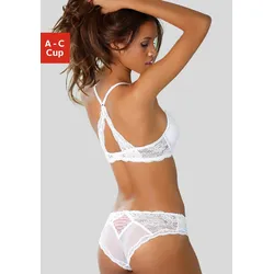 Set: Push-up-BH LASCANA, Damen, Gr. 80 (40/42), Cup A, weiß, Obermaterial: 90% Polyamid, 10% Elasthan. Unterteil: 90% Polyamid, 10% Elasthan, figurbetont, BH-Sets BH Hochzeitsdessous BH-Set Bügel-BH Dessous-Set Push-up-BH Hochzeitswäsche, mit zarter Spitze, sexy Dessous, Reizwäsche