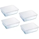 Pyrex Cook&Freeze Set mit 4 rechteckigen Behältern, 4 x 1,5 l,
