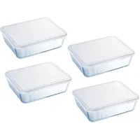 Pyrex Cook&Freeze Set mit 4 rechteckigen Behältern, 4 x 1,5 l,