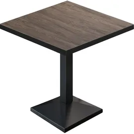 GGM Möbel BPA | Bistro Tisch | Quadratisch | Schwarzer Rand | 60 x 60 x 78,5 cm | Light Wenge / Schwarz